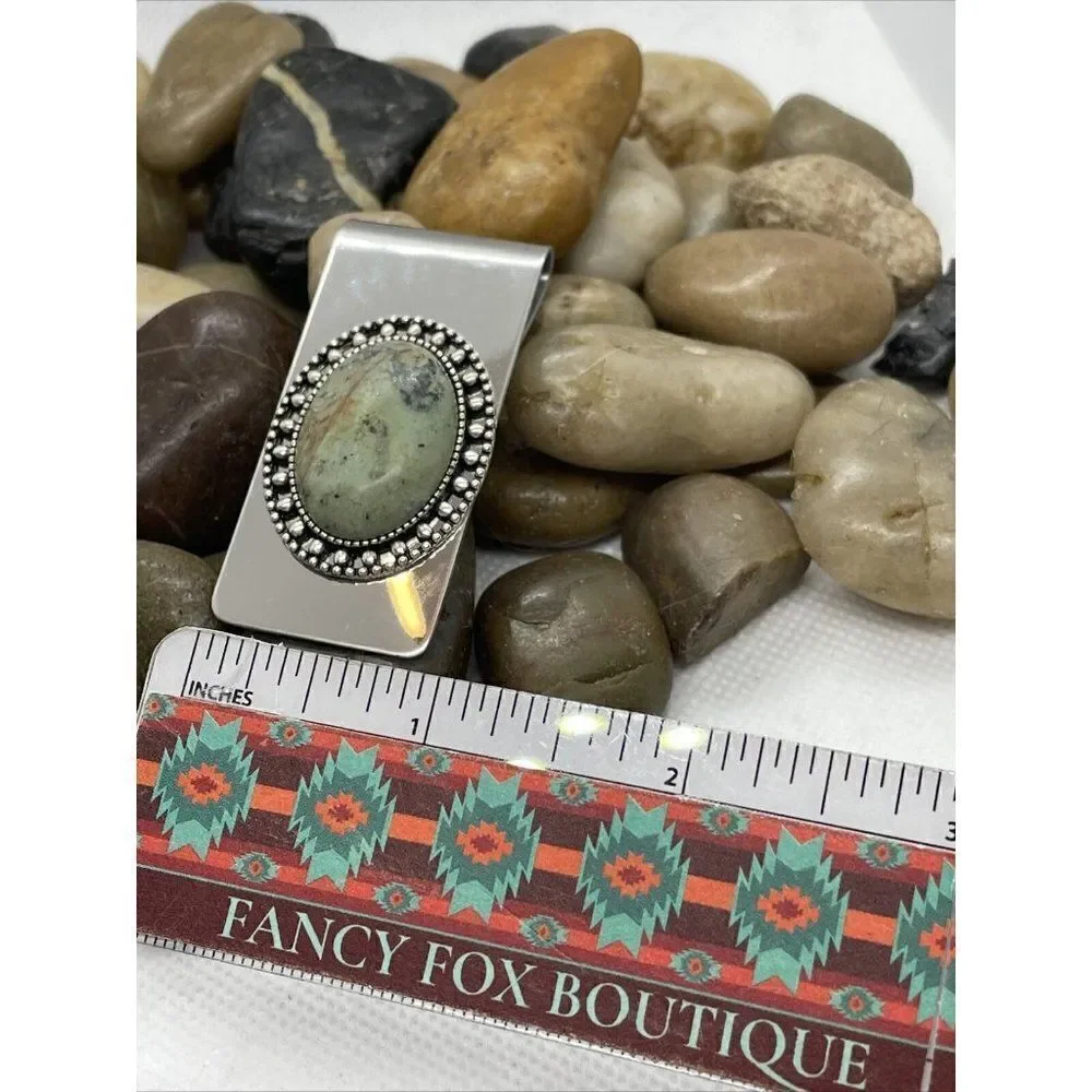 TURQUOISE Western Money Clip Stainless Steel UNIQUE Quality Wedding Party Gift